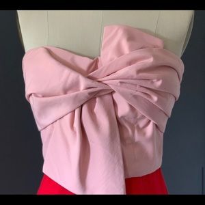 Shakuhachi bow Scanlon dress - red & pink